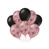 Paperdreams Decoration balloons roze/zwart - 80 Verpakking a 8 stuks
