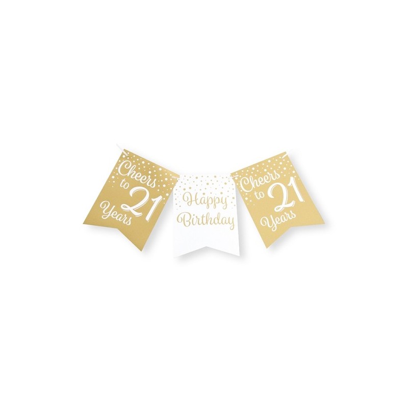 Paperdreams Party flag banner goud/wit - 21