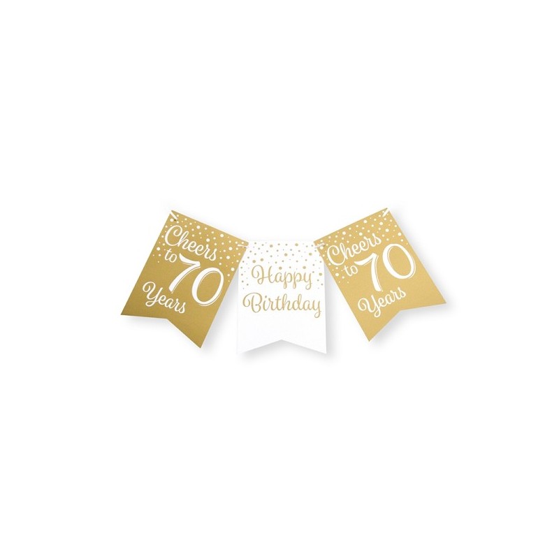Paperdreams Party flag banner goud/wit - 70