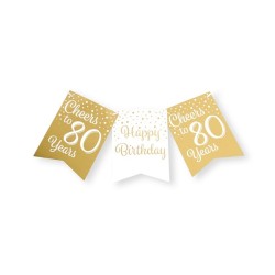 Paperdreams Party flag bannière or/blanc - 80