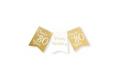 Paperdreams Party flag banner goud/wit - 80