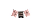 Paperdreams Party flag banner roze/zwart - 30