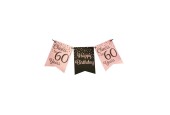 Paperdreams Party flag banner roze/zwart - 60