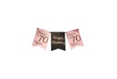 Paperdreams Party flag banner roze/zwart - 70