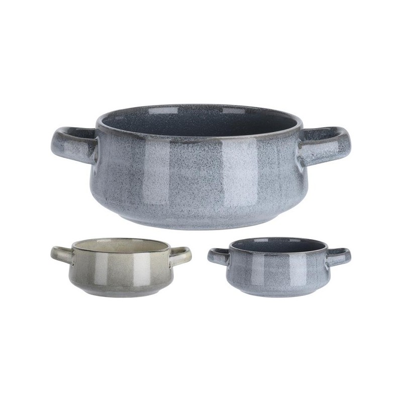 Soepkom aardewerk met oren Ø14x7cm