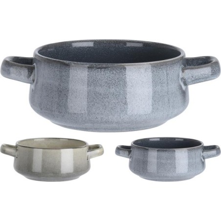 Soepkom aardewerk met oren Ø14x7cm