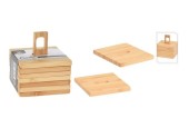 Excellent Houseware Onderzetters bamboe set van 6 stuks 9x9cm