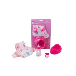 John Toy Baby Rose 4-delige Verzorgset Op Kaart