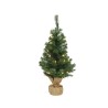 Everlands Imperial pine mini kunstkerstboom 75cm met 35 lampen warm wit LED verlichting in jute zak. Werkt op 3 x AA batterijen