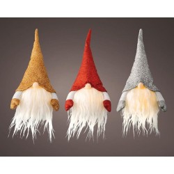 Figurine de gnome avec éclairage LED 9x13x16cm