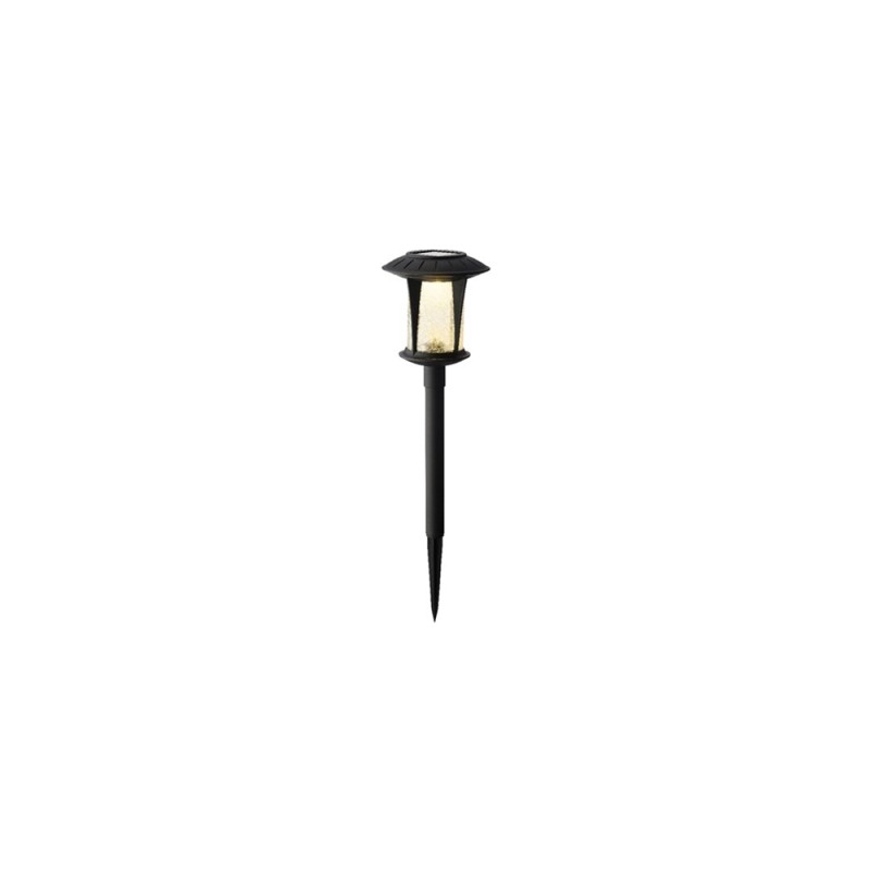 Lumineo Solar stake light echt glas Warm wit Ø12xH32cm-1L 6 branduren Kleurendoos a 2 stuks