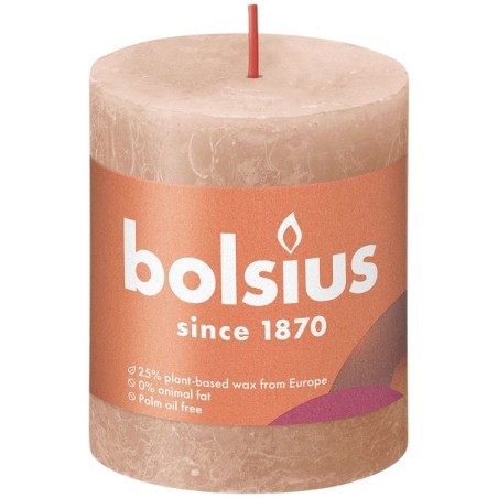 Bolsius Rustiek stompkaars 80/68 creamy caramel - Romig Karame