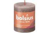 Bolsius Shine Collection Bougie bloc rustique 80/68 Taupe rustique