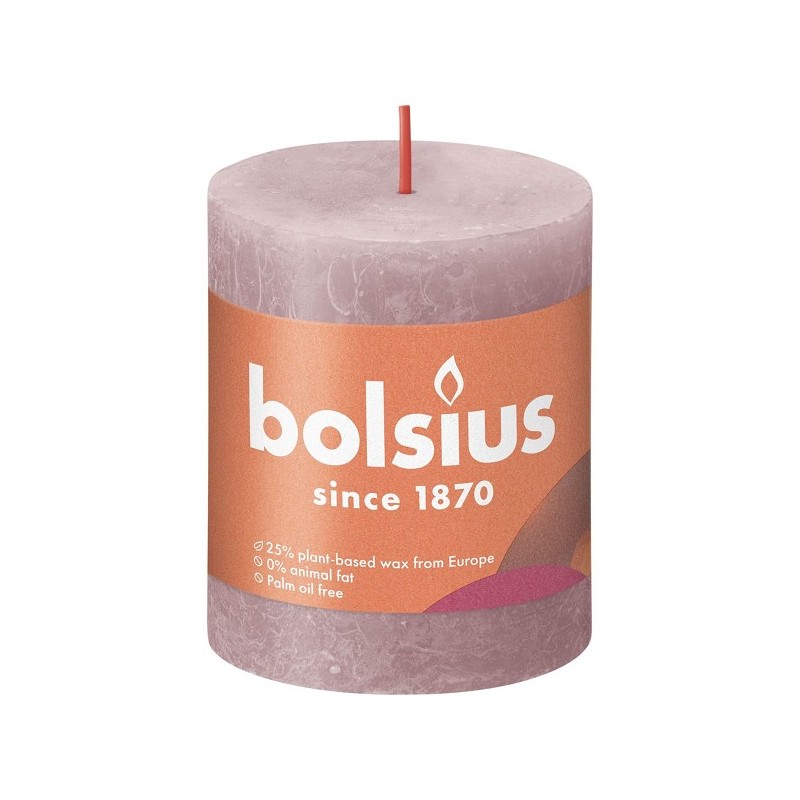 Bolsius Shine Collection Rustiek stompkaars 80/68  Ash Rose- Asroze