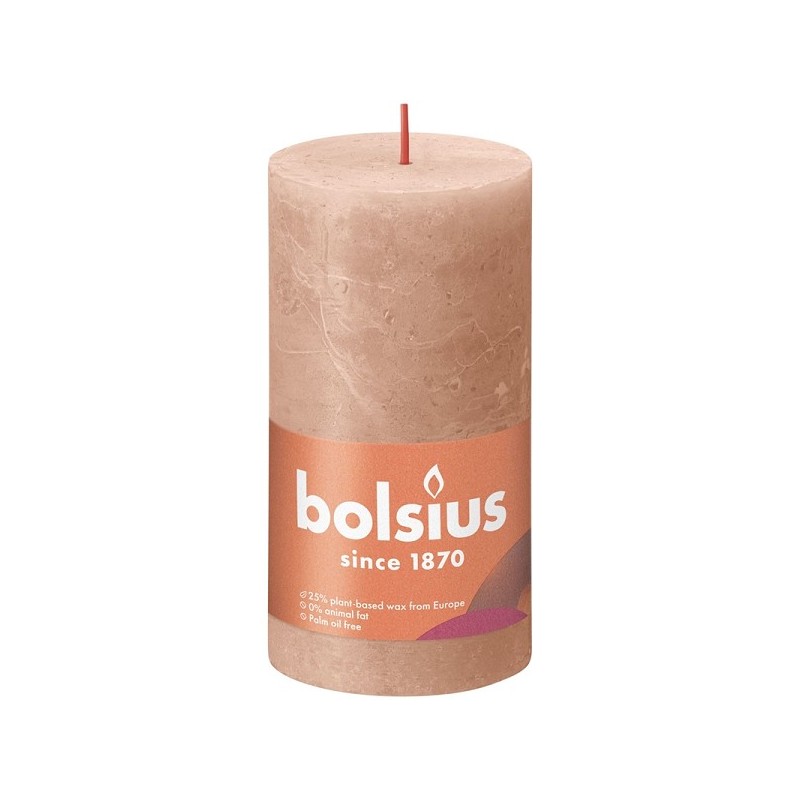 Bougie bloc Bolsius Rustic 130/68 caramel crémeux - Creamy Karame