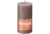 Bolsius Shine Collection Bougie bloc rustique 130/68 Taupe rustique