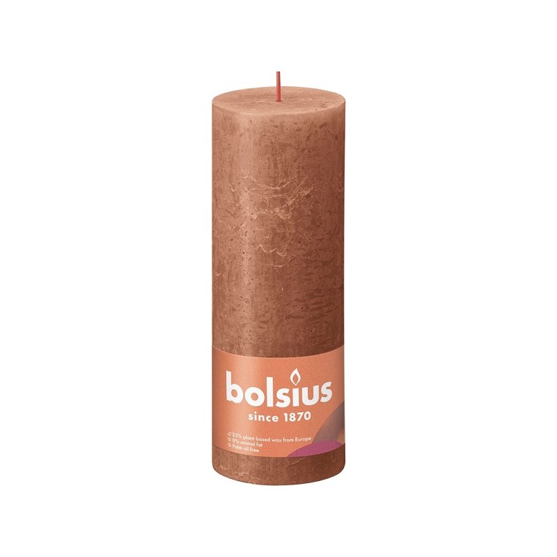Bolsius Bougie bloc rustique 190/68 Rose Rouillé