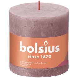 Bolsius Shine Collection Bougie bloc rustique 100/100 Ash Rose - Rose cendré