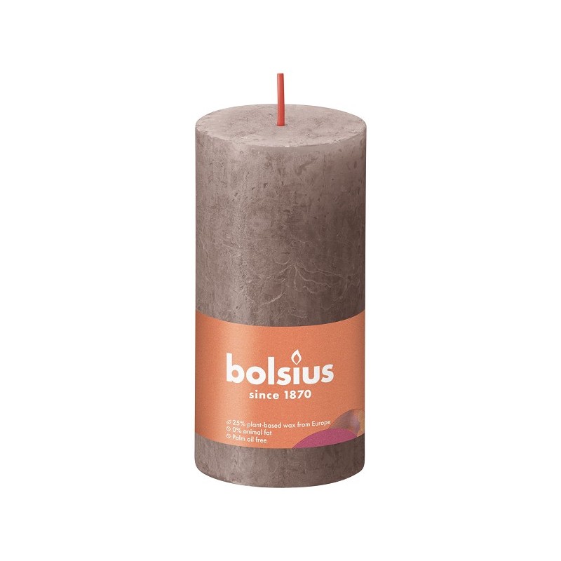 Bolsius Shine Collection Bougie bloc rustique 100/50 Taupe rustique