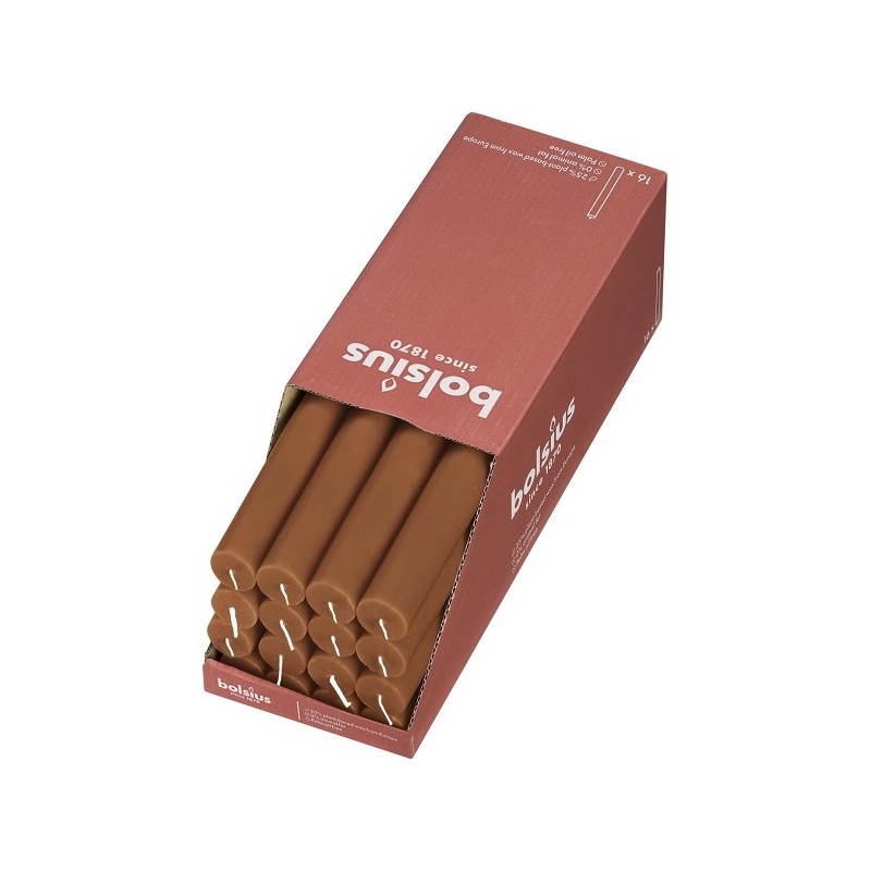 Bolsius Shine Collection Rustiek Dinerkaars 270/23 doos a 16st Spice Brown- Kruidig Bruin