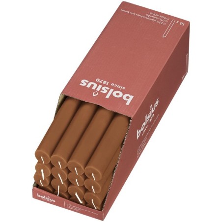 Bolsius Shine Collection Rustiek Dinerkaars 270/23 doos a 16st Spice Brown- Kruidig Bruin
