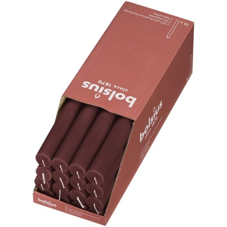 Bolsius Rustiek Dinerkaars Shine collection 270/23 doos a 16st Velvet red  ( Fluweel Rood )