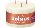 Bolsius Shine Collection Bougie bloc rustique Shine 90/140 3 mèches Soft Pearl - Soft Pearl