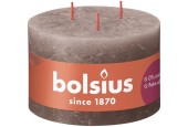 Bolsius Shine Collection Bougie bloc rustique 90/140 3 mèches Taupe rustique