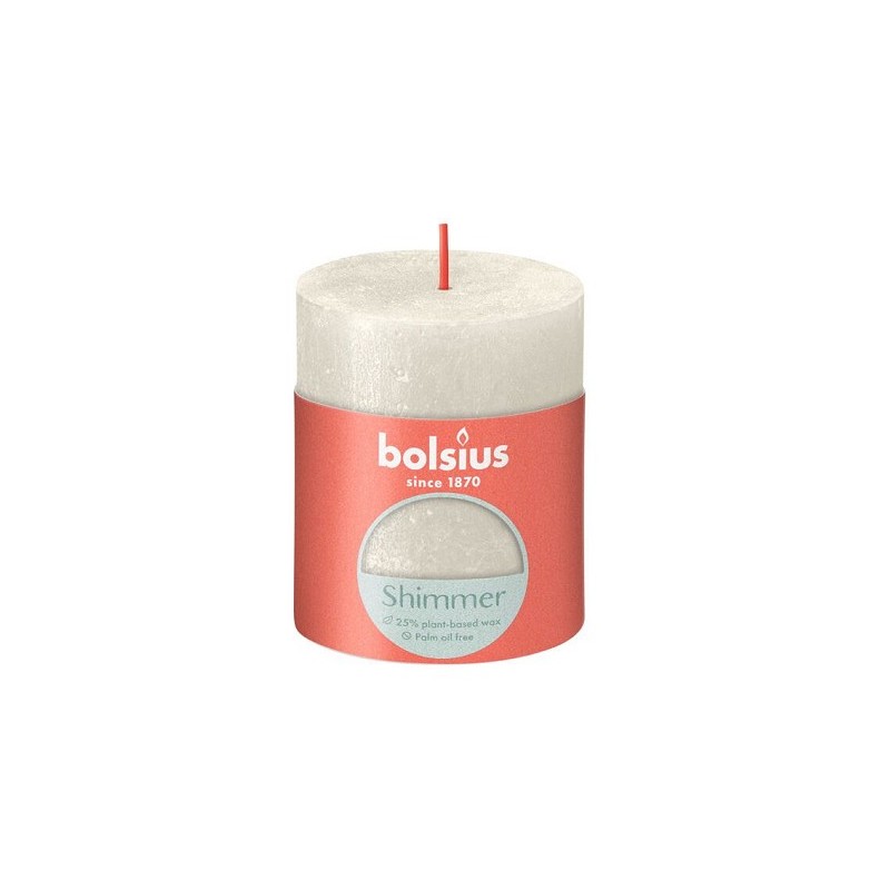 Bougie bloc rustique Bolsius 80/68 ivoire chatoyant