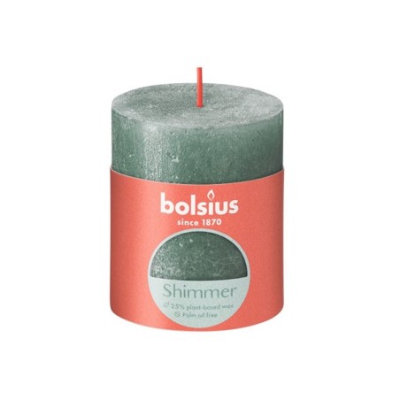 Bolsius Bougie bloc rustique 80/68 Shimmer Oxid Blue