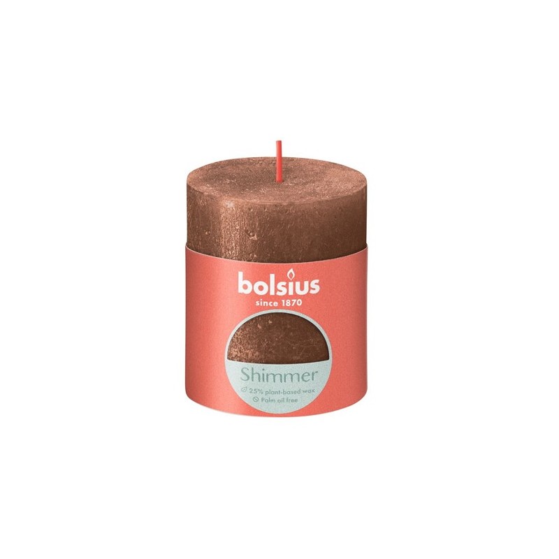 Bolsius Rustiek stompkaars 80/68 Shimmer Copper