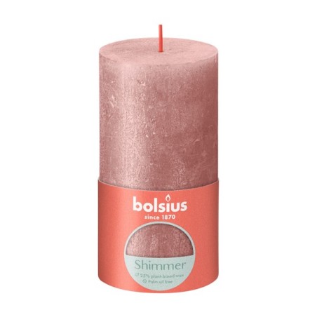 Bolsius Bougie bloc rustique 130/68 Rose chatoyant