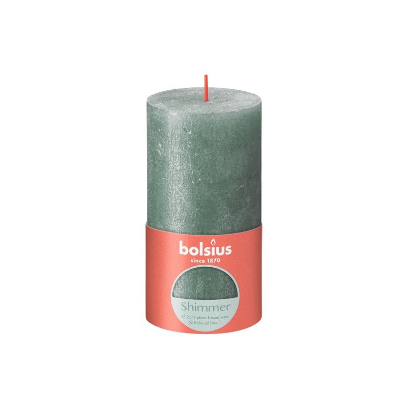 Bolsius Bougie bloc rustique 130/68 Shimmer Oxid Blue