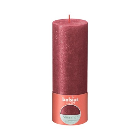 Bolsius Bougie bloc rustique 190/68 Rouge chatoyant