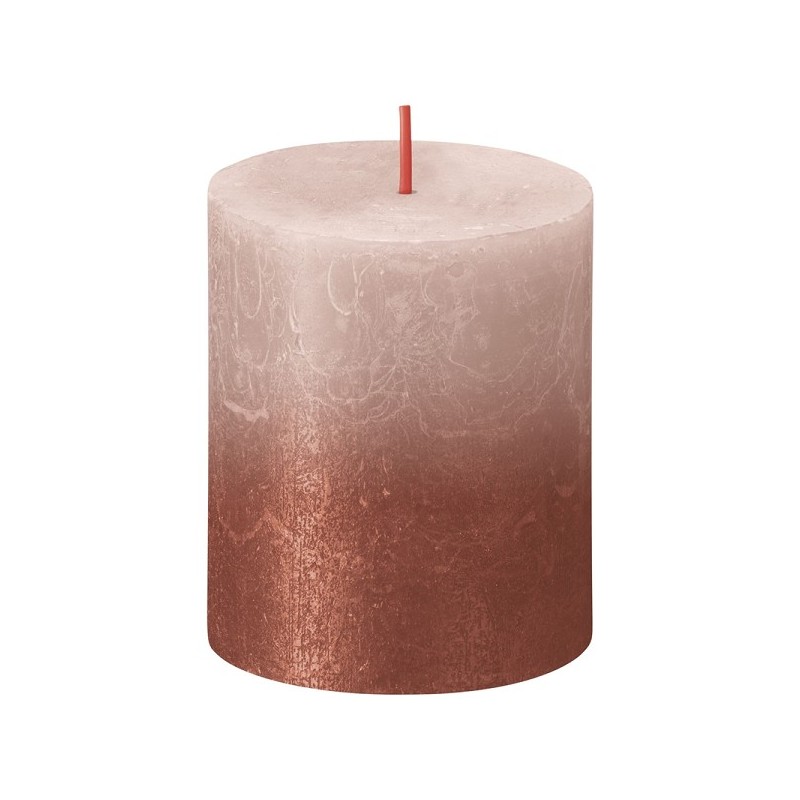 Bolsius Rustiek stompkaars 80/68 Sunset Misty Pink/Amber