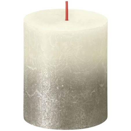Bolsius Bougie bloc rustique 80/68 Sunset Soft Pearl/Champagne