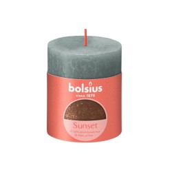 Bolsius Rustiek stompkaars 80/68 Sunset Eucalyptus Green+ copper