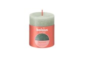 Bolsius Rustiek stompkaars 80/68 Sunset Foggy green en Oxid blue