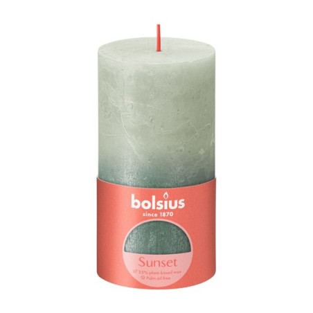Bolsius Bougie bloc rustique 130/68 Sunset Foggy vert et Oxid bleu