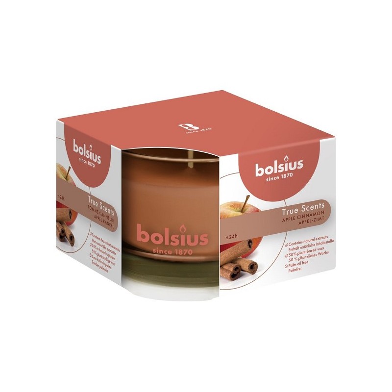 Bolsius Verre Parfumé 63/90 True Scents Pomme Cannelle