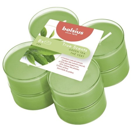 Bolsius Geur maxitheelichten 8 uur pak a 8st True Scents Green Tea