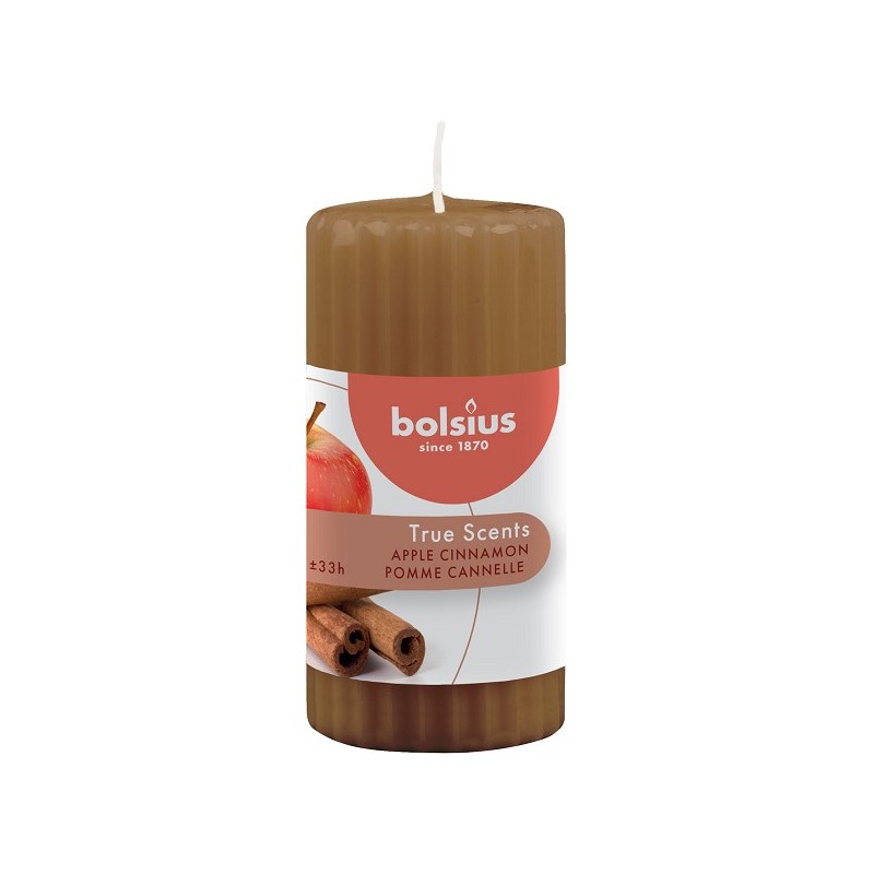 Bolsius Ribbelkaars 120/58 True Scents Apple Cinnamon