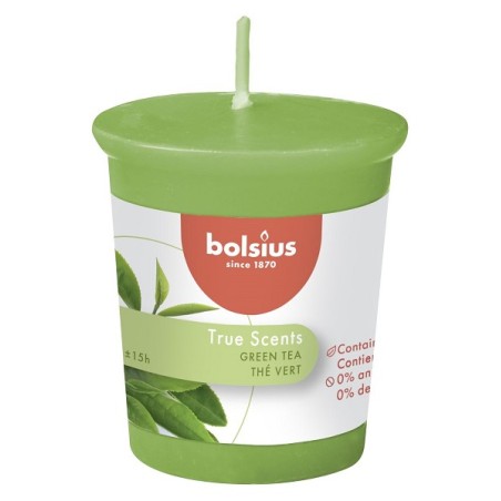 Bolsius Gegeurde Votive 53/45 True Scents Green Tea pak a 12 stuks