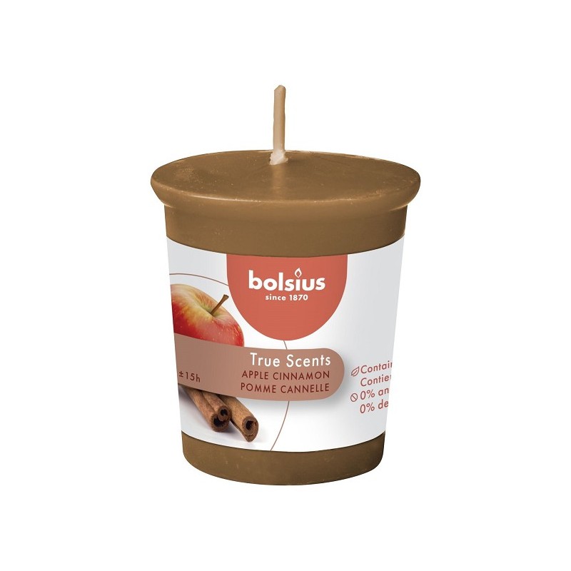 Bolsius Gegeurde Votive 53/45 True Scents Apple Cinnamon pak a 12 stuks