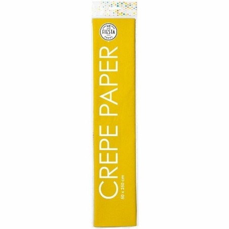 Papier crépon 50x250cm jaune paquet de 12 rouleaux