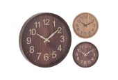 Horloge murale aspect bois Ø30cm