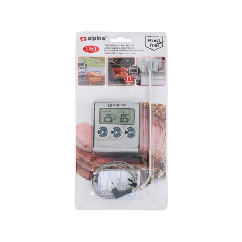 Alpina Thermometer digitaal met timer 6,5x7cm