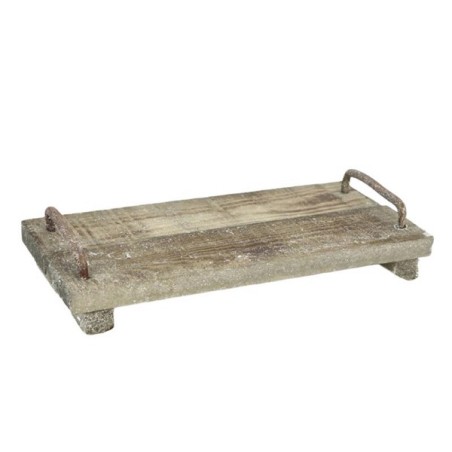 Plateau en bois 30x14x4cm gris lavis