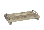 Plateau en bois 30x14x4cm gris lavis