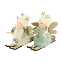 Fée ou ski 12,5x6x11,5cm 2 couleurs assorties vert ou crème